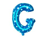 RepairMedia-Shop ★RM★ XL Buchstabe Blau Helium Gas Ballon Folienballon Aluminium Luftballon A - Z Letter Hellblau Light Boy Junge Babyblau 41cm ★RM★ (G)