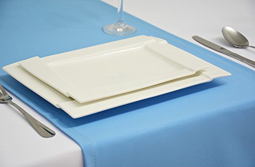 EDLE TISCHLÄUFER TISCHDECKE TISCHTUCH TISCHWÄSCHE PFLEGELEICHT 40 FARBEN (Himmelblau 14, 40x120cm) - 2