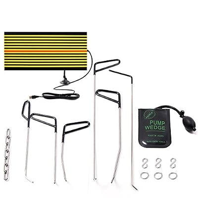 Mookis Outils PDR Paintless Carrosserie Réparation, 15PCS Kit Débosselage Sans Peinture, Dent retrait et hail Réparation, Air Wedge, Réflecteur LED Board [Classe énergétique A+++]