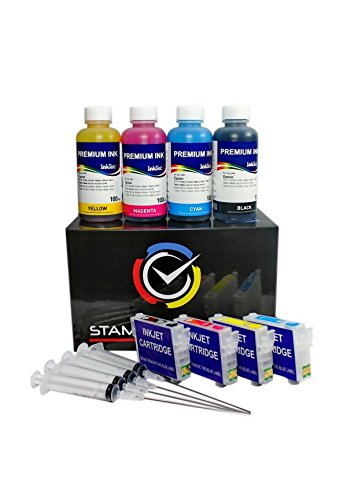 Cartucce ricaricabili 27 / 27XL + 4x100ml inchiostro compatibili con WorkForce WF-7210DTW