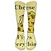 Produktbild False warm warm Cheese Fixes Everything Food Humor CartoonCompression Socks For Women And Men - Best Medical, Nursing, Travel & Flight Socks - Running Fitness