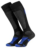 MEHR SICHERHEIT beim Skifahren: Die Funktionsstrümpfe bieten anatomisch angeordnete Spezialverstärkungen an Sohle, Fußrücken und Schienbein diese wirken stoßabfedernd und schützend