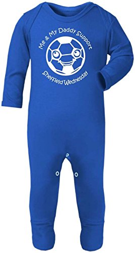 Hat-Trick Designs - Sheffield Wednesday Football Baby Romper Sleep Suit-3-6M-Royal Blue-Me & My-Unisex Gift