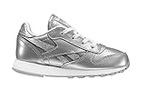  Reebok Classic Leather Metallic, Zapatillas Unisex bebé, Plateado (Silver/White), 21 EU
