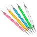 5Pcs Double Way Marbleizing Dotting Pen Set For Nail Art Manicure Pedicure