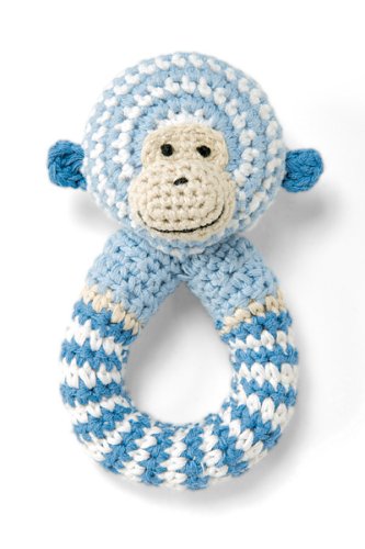 Imagen 1 de Bellybutton 44354 - Sonajero de ganchillo con diseño de mono (12 cm), color azul