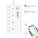 Price comparison product image Smart Power Strip, HowiseAcc WiFi Smart Surge Protector Extension Lead with 4 AC Outlets 4 USB Port Remote Control Voice Control Works with Alexa Echo Google Assistant and IFTTT, No Hub Required.