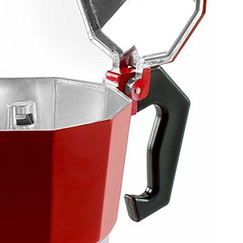 Andrew James – 3 Tassen Espressokocher Im Italienischen Stil – Rot – Inklusive Dichtungsring - 8