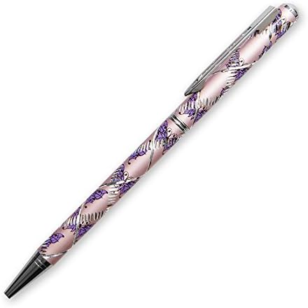 Butterfly Baby Pink Sparkle Ballpoint Pen In Velveteen Pouch
