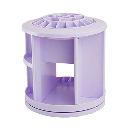 CathayBest 360 Grad Drehbarer Kosmetik Aufbewahrung Kosmetikorganizer,Großer Stauraum Kosmetik Aufbewahrungsbox Make up Organizer (Lila) - 4