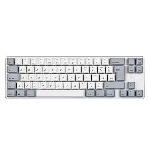 Mini wired led mechanical gaming keyboard pbt keycps 69 keys gateron blue switch white backlit british version layout gaming keyboard-white gray combo magicforce
