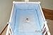 Quilt with Crib Bumper 2 Piece Bedding Set Embroidered Bear and Pillow - BLUE