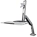 Produktbild Manhattan Ergonomische Workstation mit Monitorhalterung (flaches od. curved Display 13" - 32") & Tastaturauflage - Tischhalterung mit flexiblem Monitorarm & Gasdruckfeder - fürs Sitzen & Stehen 461436