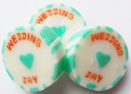 545g (approx 100) Mint Green Wedding Favour Sweets with WEDDING DAY. Apple &amp; Cinnamon Flavour