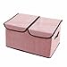 Produktbild THEE Große Kapazität Aufbewahrungsbox Stoffkiste Ablagebox Schlafzimmer Accessoire-Organizer Aufbewahrungskasten mit deckel Rosa