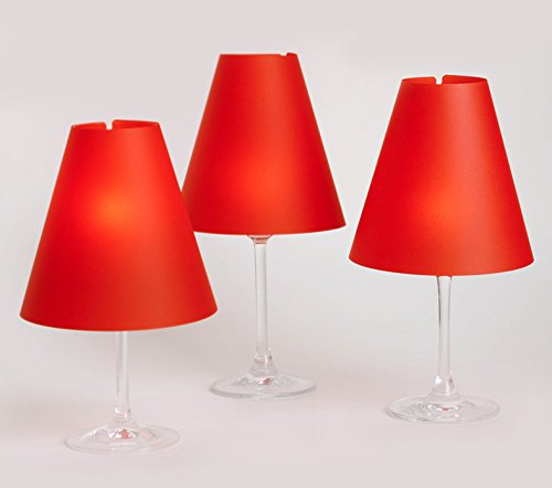 Weinglas-Lampenschirm ROTKÄPPCHEN / drei bezaubernde Lampenschirme aus Transparentpapier zur Verwendung mit Weingläsern und Teelichtern bzw. LED-Lichter - 2