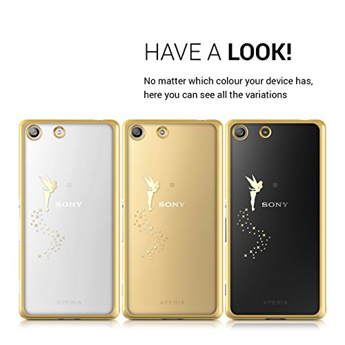 kwmobile Elegante y ligera funda Crystal Case Dise  o Hada para Sony Xperia M5 en oro transparente