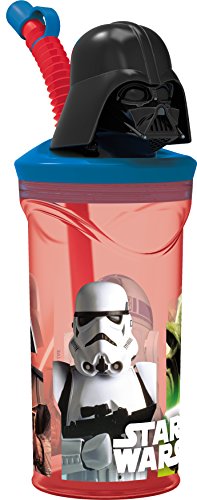 Joy Toy 756766 Becher mit Darth Vader 3D-Figur und Strohhalm 350 ml