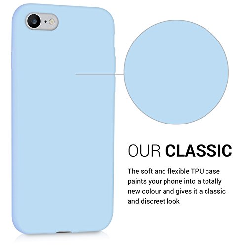 kwmobile Funda para Apple iPhone 7 8 - Carcasa para m  vil en  TPU Silicona  - Protector  Trasero  en  Azul Claro Mate 