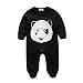 Qianyummy Baby Boy Rompers Panda Long Sleeve Baby Climbing Clothes (0-3 Months, Black)