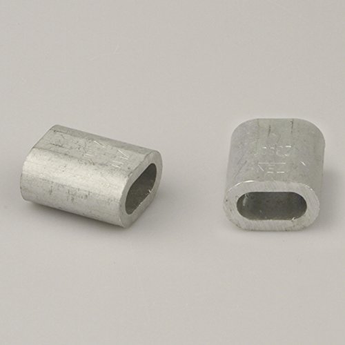 50 Stück Aluminium Pressklemme für Seil 2 mm (0,06 €/Stück) Presshülsen Alu Klemme Drahtseilklemmen