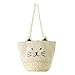 Produktbild Flada Katze Canvas & Stroh Sommer Strand Tote Frauen Schulter Handtaschen Reise Canvas Strand Taschen