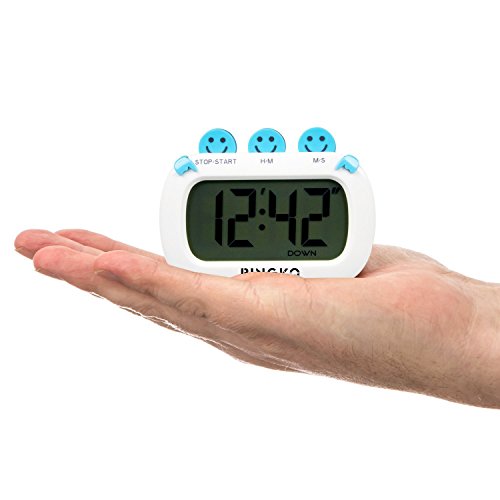 pingko Fashion Design Digital Küche Countdown Timer mit Big Display und Uhr und lauter Alarm – Weiß - 6