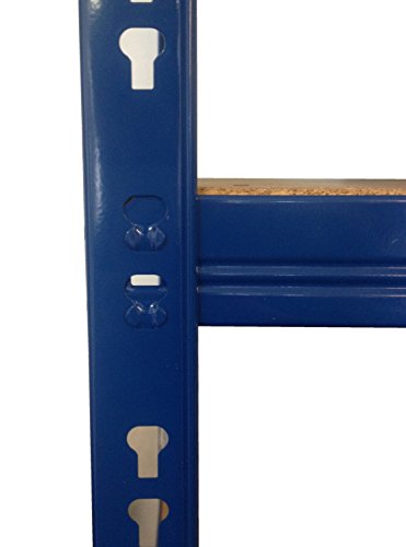 Schwerlastregal 180x100x60 cm blau 5 Böden 175 kg Werkstattregal Reifenregal Archivregal Lagerregal - 3