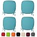 Produktbild Beautissu® 4er Set Stuhl-Kissen Lara - 38x38x1,5cm Türkis - Sitz-Auflage - Deko-Polster für Wohnung & Garten
