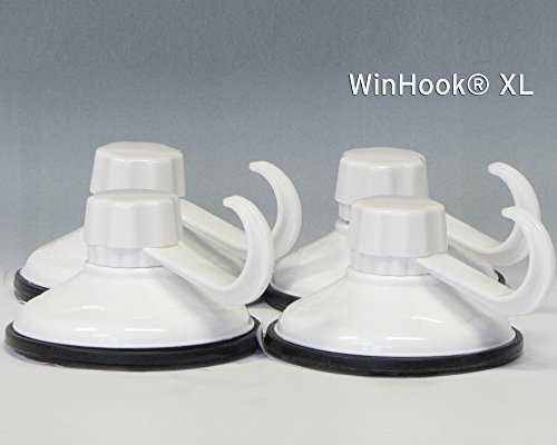 4 x Octopus WinHook Saugnäpfe mit XL Saugkraft, Saugnäpfe mit Haken, belastbar bis 5kg je Saugnapf, 4er Pack