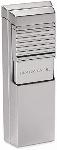 Black Label "El Presidente" Chrome Velour &amp; Polished Chrome Flat Flame Lighter by Goldia