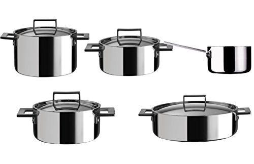 Mepra 30180009 Edelstahl Kochgeschirr-Set, 5 Stück, silber