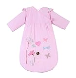 Chilsuessy Baby Sommer Schlafsack ungefüttert 0.5 Tog - Kinder Kugelschlafsack mit abnehmbar Langarm - Pink Lotus