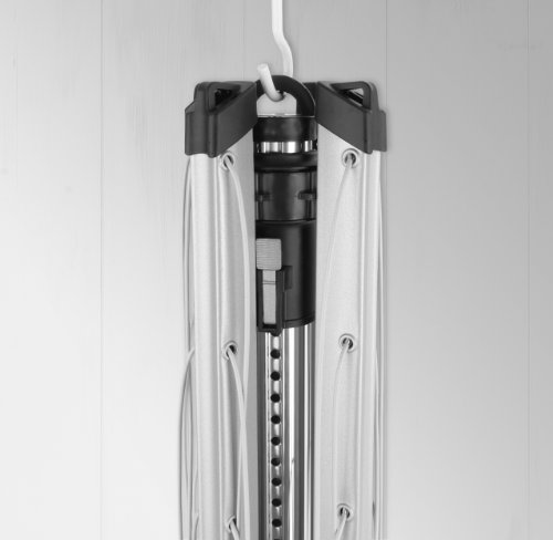 Brabantia Lift-o-Matic Advance Wäschespinne, mit Kunststoff-Bodenanker zum Einbetonieren, Schutzhülle und Klammerbeutel, 50 m Soil Spear - 5