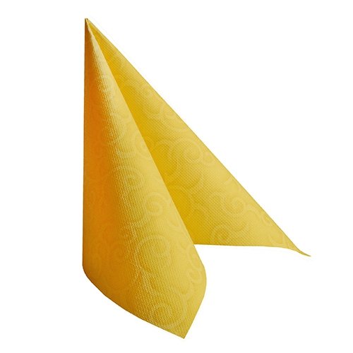 50 Servietten „ROYAL Collection“ 1/4-Falz 40 cm x 40 cm gelb „Casali“ 84881 Papstar Premium stoffähnlich hochwertig Qualität stabil gute Faltbarkeit Dekorservietten - 2