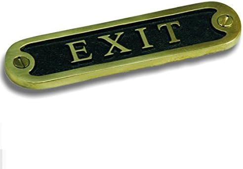 EXIT Brass Door Sign. Traditional Style Home Décor Wall Plaque Handmade By The Metal Foundry UK.