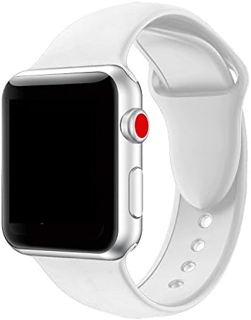 Tervoka Sport Band for Apple Watch 38mm, Soft Silicone Strap Replacement iWatch Bands for Apple Watch Sport, Series 3, Series 2, Series 1 S/M -White