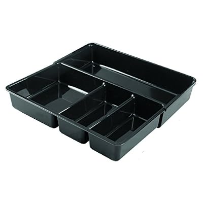 iDesign Interdesign 67937EU Rangement de Tiroir de Cuisine Linus Kitchen pour couverts, spatules, objets divers - 30,5 x 17,8 x 5,8 cm, Noir Plastique Black 30,5x17,8x5,8 cm