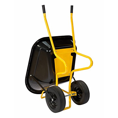 pro-bau-tec Doppelrad Schubkarre Twin mit PU Rädern, 160 L, 40100 - 2