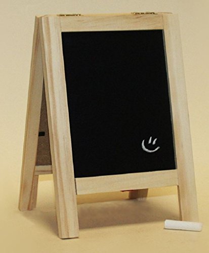 4 Stück Tischtafel Kreidetafel Aufsteller inkl Kreide Memotafel zur Beschriftung 21cm x 12cm Menu Tafel Küchentafel