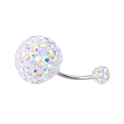 So Beauty 316L Medical para barra de las mujeres y los hombres de acero de titanio forma de pelota de diamantes de cristal pendientes Grandes & pequeños Ear Studs