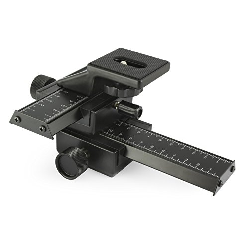 Belmalia Pro Enfoque Macro Foco Deslizante a 4 Vías para Disparo en Primer Plano con Agujero Tornillo Estándar 1/4