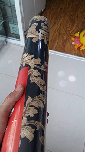 yancorp Gold Schwarz Luxus Viktorianischer Damast, geprägte Struktur Tapete 53,3 x 1.000,8 cm Zoll, Bezüge 57 quadratisch Füße - 6