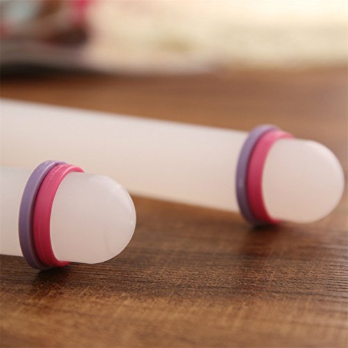 Weiß Antihaft-Teigrolle mit Glide, Fondant Kuchen Teig Roller Stick, Dekorieren Kuchen, Roller, verstellbare Teig Roller Pin, Küche Handwerk Backen Kochen Werkzeug – Kunststoff & #-; 23 x 2,5 cm, 22,9 cm - 7