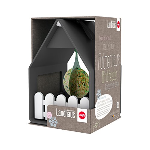 Emsa 516574 Vogel-Futterhaus und Bad, Für Kleinsingvögel, Ganzjahresnutzung, Granit, Landhaus - 6