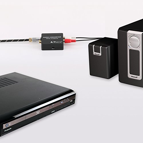 Portta Audio-Umwandler (SPDIF optisch / Koaxial digital zu RCA, R / L analog, mit 3,5-mm-Buchse für Kopfhörer / Lautsprecher) - 6