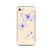 Produktbild LaiXin Hülle Cover Tasche Schale Etui Case cover für iphone 7 plus /iphone 7s plus 5.5" Kunststoff geschützt Anti-scratch Anti Finger silikonhülle Ultradünnen TPU Tasche mit Schmetterlings muster Design-Lavendel Schmetterling