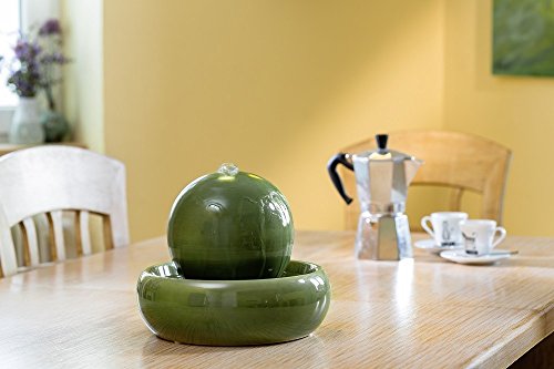 Seliger Keramikbrunnen Rono Zimmerbrunnen Tischbrunnen grün 20 cm Höhe - 2