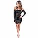 Produktbild Damen Kleid ,LMMVP Frauen Weg Vom Schulter Langes Hülsen Kleid Partei Abend Kleid (S, Black)