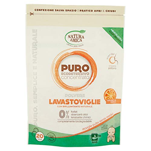 Natura Amica Lavastoviglie Puro Naturale, Arancia/Rossa, 250 gr - 250 ml